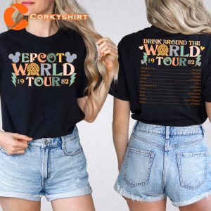 Two-sided Epcot World Tour Mickey And Friends Vintage Inspired T-Shirt (3)