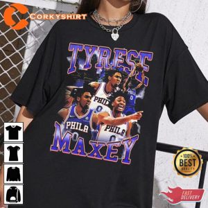 Tyrese Maxey Philadelphia 76ers 90s Style Inspired T-Shirt