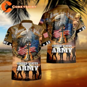 United States Army Military Aloha Beach Veteran Hawaiian Shirt