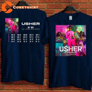 Usher Tour 2023 My Way The Vegas Residency Music Concert 2 Side Shirt