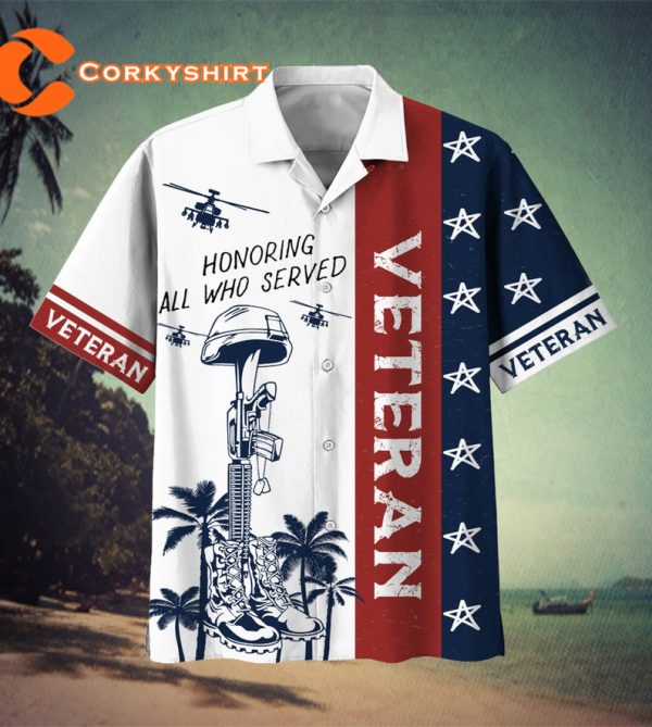 Veteran Day Honoring All Who Served US Military Navy Flag Hawaii Shirt