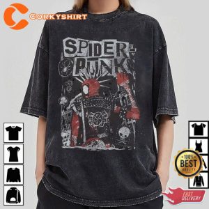 Vintage Inspired Spider Punk Across the Spider-Verse Marvel Fan Spidey Shirt