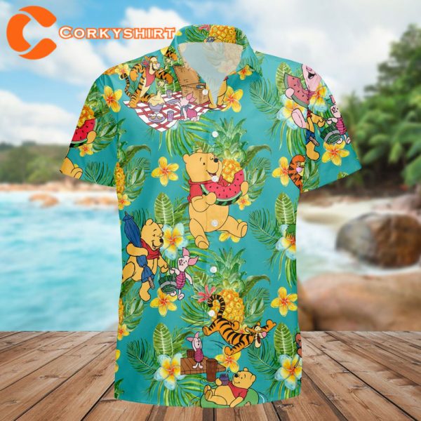 Winnie The Pooh Cartoon Disney Summer Trip Family Hawaiian Shirt