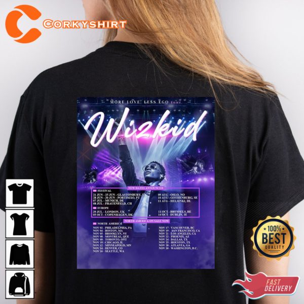 Wizkid Tour 2023 More Love Less Ego Tour Unisex T-shirt