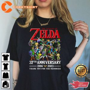 Zelda Shirt 37th Anniversary 1986-2023 Thank You For The Memories T Shirt