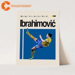 Zlatan Ibrahimovic Poster Swedish Footballer Soccer Poster