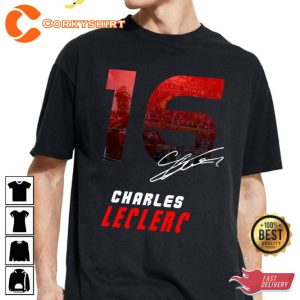 16 Charles Leclerc Signature Signature Racer Unisex T-Shirt