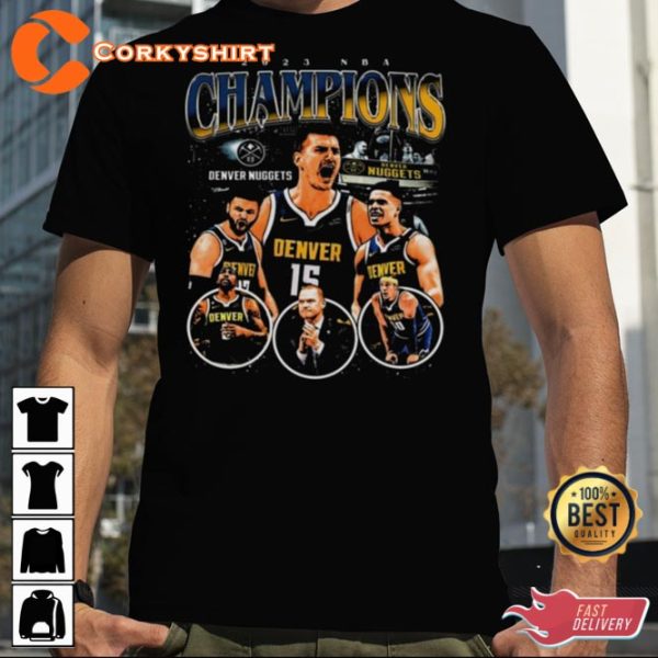 2023 NBA Champions Denver Nuggets Retro Inspired T-Shirt