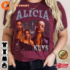 Alicia Keys Pop Music RnB Icon Album Art T-Shirt