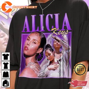 Alicia Keys Retro Summer Tour Hip Hop Music T-Shirt