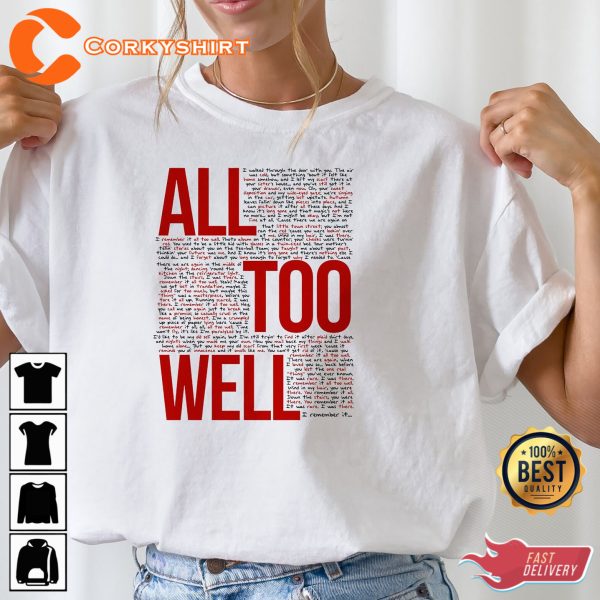 All Too Well Swiftie Merch Taylor Unisex T-Shirt