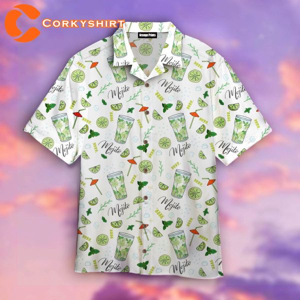 Amazing Mojito Green White Hawaiian Shirt