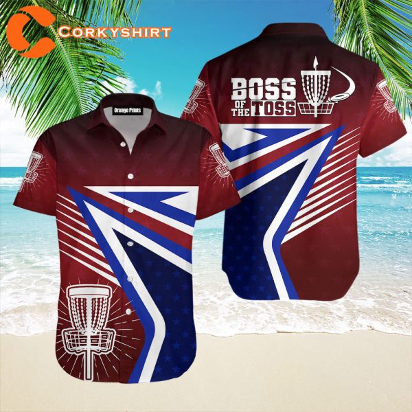 America Flag Disc Golf Boss Of The Toss Hawaiian Shirt