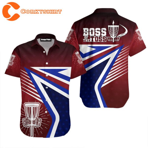 America Flag Disc Golf Boss Of The Toss Hawaiian Shirt