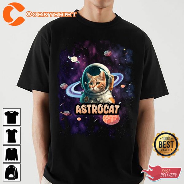 Astronaut Cat Pet Graphic T-Shirt