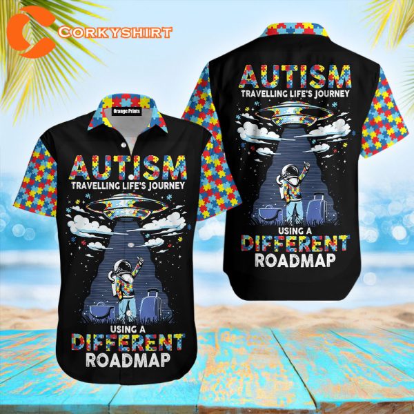 Autism Travelling Life Journey Hawaiian Shirt For Men