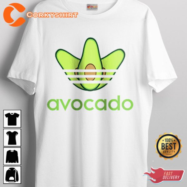 Avocado Theory Ad1das Logo Costume Funny T-Shirt