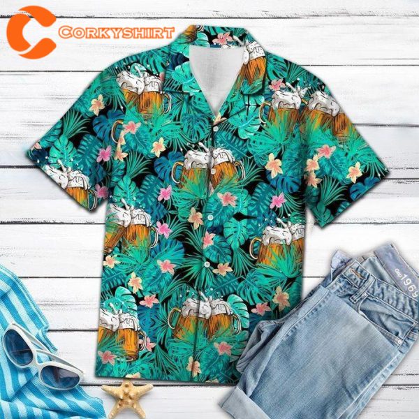 Beer Tropical Hawaiian Shirt For Men