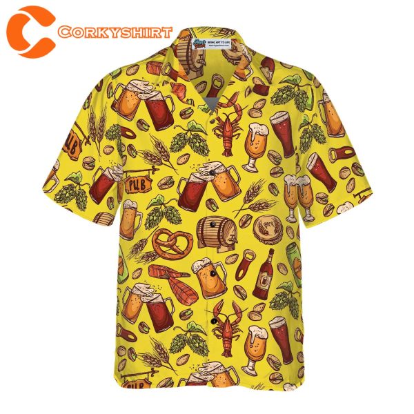 Beer Yellow Summer Hawaiian Shirt