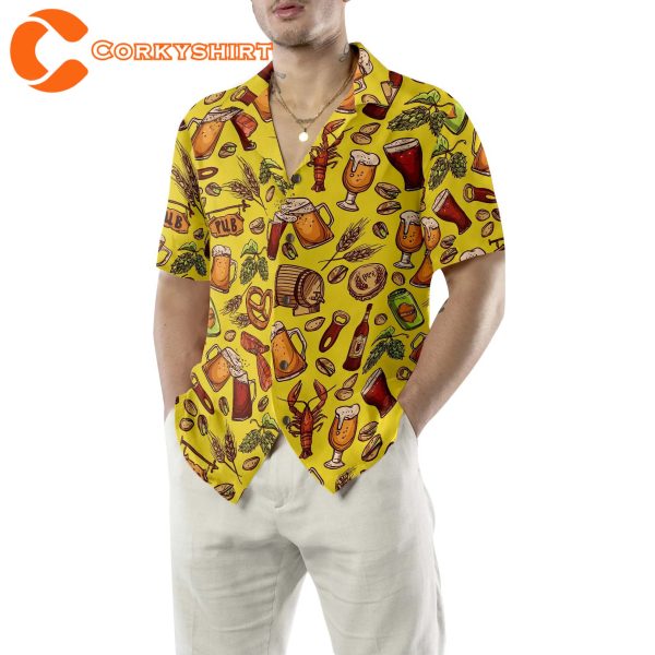 Beer Yellow Summer Hawaiian Shirt