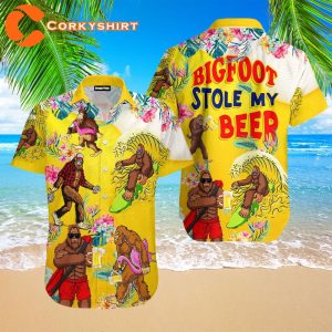 Bigfoot Stole My Beer Lover Hawaiian Shirts