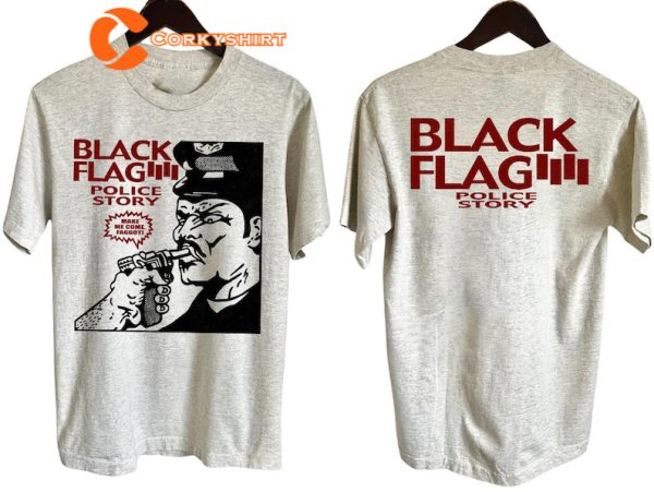 Black Flag 80s Music Damage Album  Promo T-Shirt