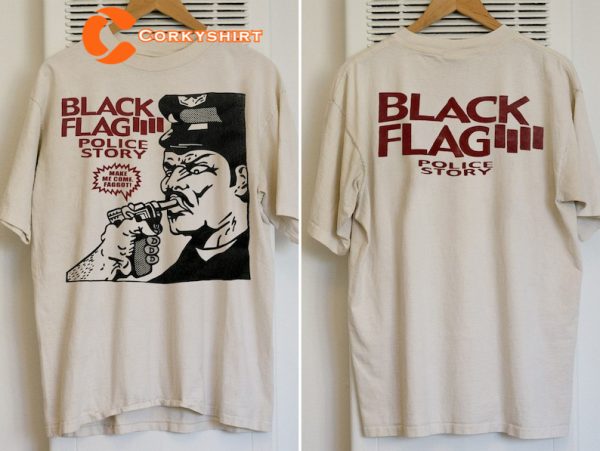 Black Flag 80s Music Damage Album  Promo T-Shirt