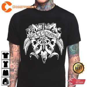 Black Heavy Metal Alice In Chains Music T-shirt