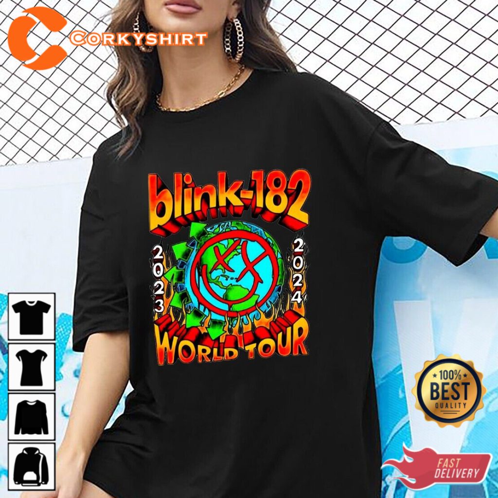 Blink 182 The World Tour 2023 2024 merch TShirt