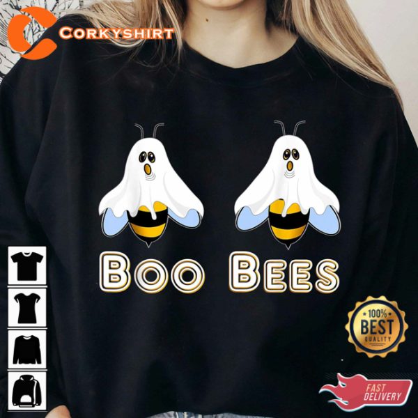 Boo Bees Halloween Boobies Ghost Happy Halloween T-Shirt