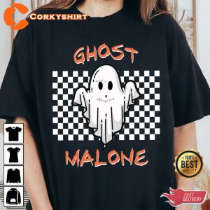 Boo Ghost Malone Checkerboard Disney Halloween T-Shirt