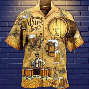 Born To Drink Beer Vintage Hawaiian Shirt