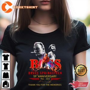 Boss Bruce Springsteen 59Th Anniversary 1964 2023 The Memories Signature T-Shirt