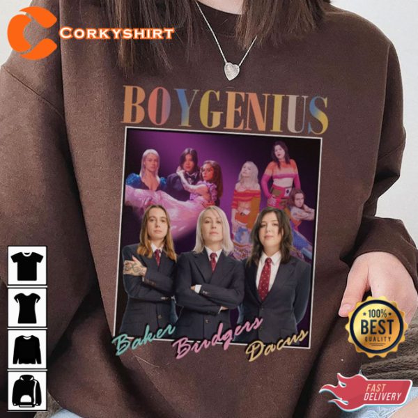 Boygenius The Record Band Label Fans 90s Designed T-Shirt