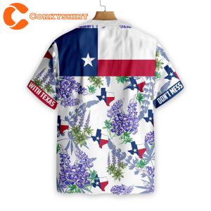 Button Down Floral And Flag Texas Hawaiian Shirt
