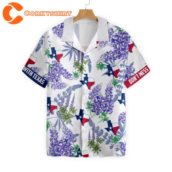 Button Down Floral And Flag Texas Hawaiian Shirt