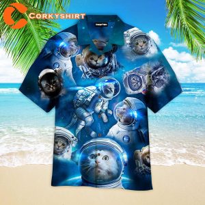 Cat Astronaut Hawaiian Shirt For Men Women