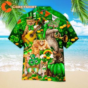Cats Saint Patricks Day Aloha Hawaiian Shirts