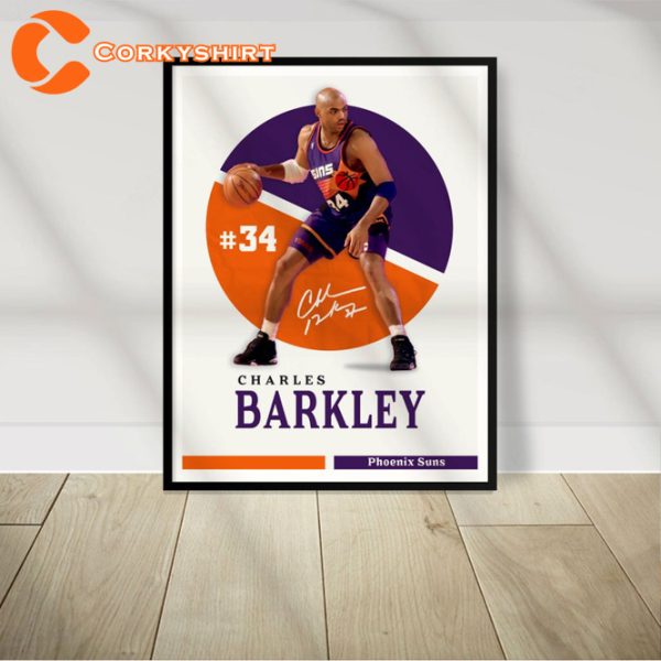 Charles Barkley Phoenix Suns Number 34 Sport Design Poster