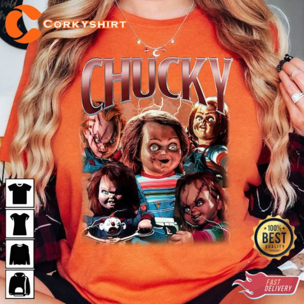 Chucky Horror Movie Unisex Scary Nightmare Happy Halloween T-Shirt