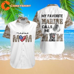Cmy Favorite Marine Calls Me Mom Hawaiian Shirt