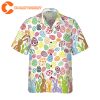 Colorful Rabbits And Easter Eggs Seamless Pattern Hawaiian Shirts