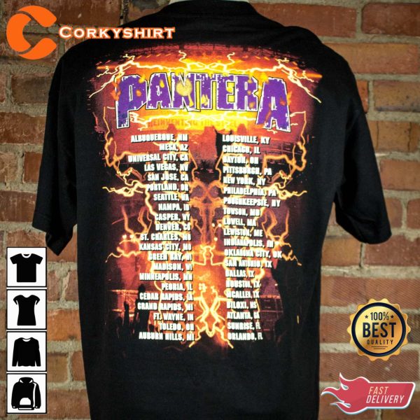 Country Music Vintage 2000 Pantera Reinventing The Steel Tour Black Concert T-Shirt