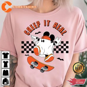 Creep It Real Disney Skateboarding Mickey Mouse Halloween T-Shirt