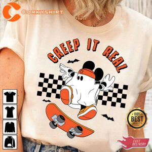 Creep It Real Disney Skateboarding Mickey Mouse Halloween T-Shirt