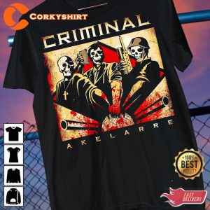 Criminal Akelarre ACDC Metalica Classic Rock Style Inspired T-Shirt