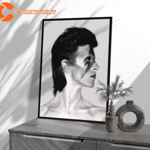 David Bowie Black and White Wall Art Poster Rock Lover Gift