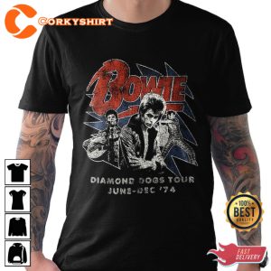 David Bowie Diamond Dogs Tour 74 Fans T-Shirt