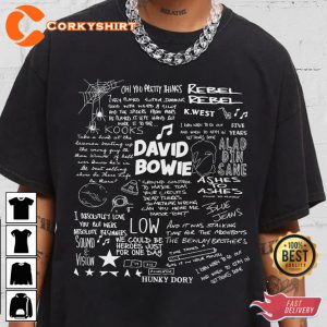 David Bowie Lyric Album Song Sketch Music Band Unisex T-Shirt