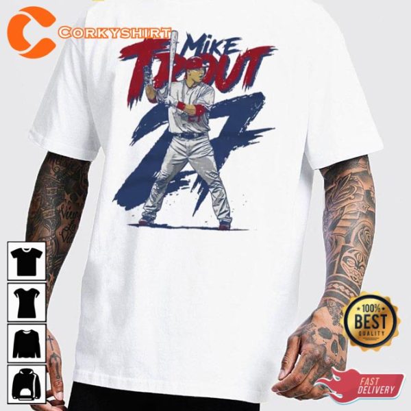 Digital Art Mike Trout 27 LA Angels Unisex T-Shirt